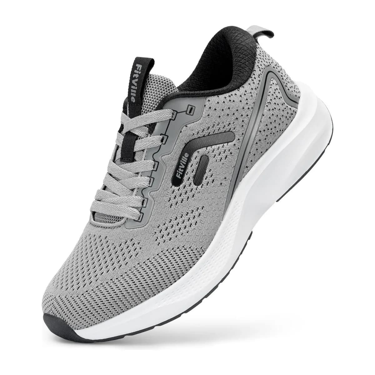 FitVille Wide Fit Trainers for Men Arch Support Road Running Shoes Lightweight Breathable Athletic...